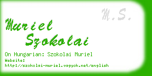 muriel szokolai business card